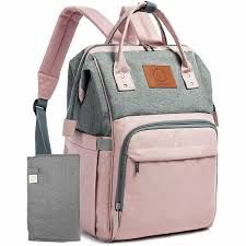 KeaBabies Diaper Bag Pink /Gray