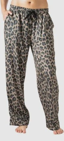 Hello Mello  Animal Print Satin Pajama Pants
