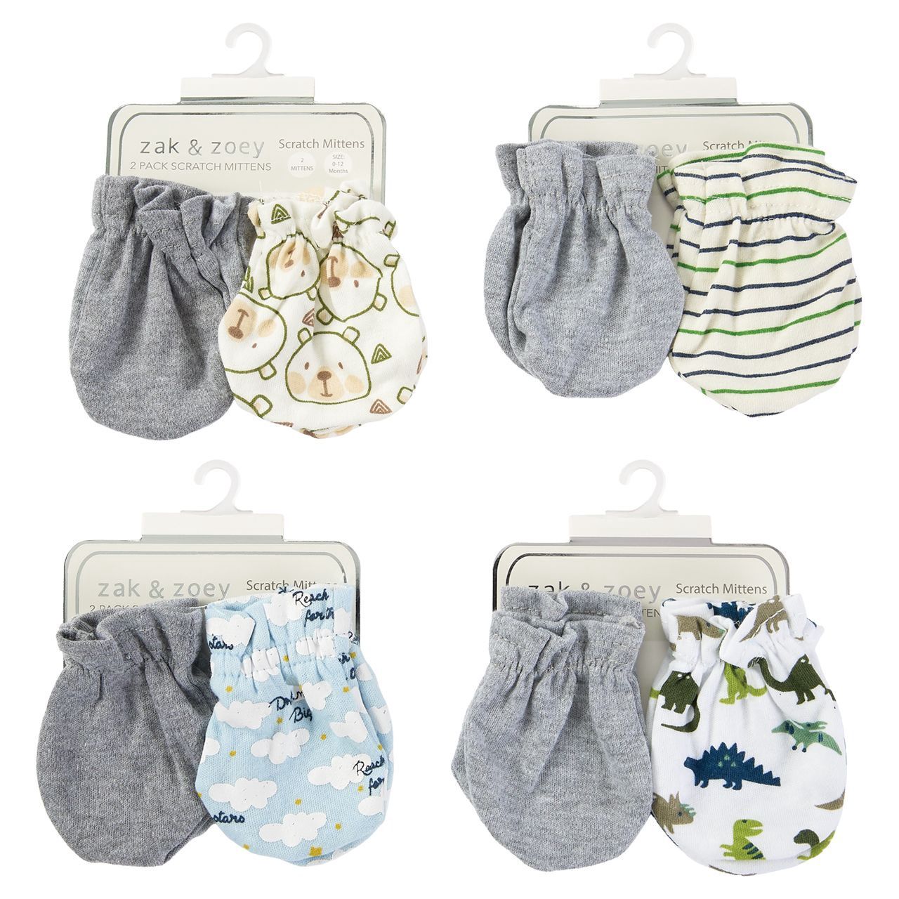 Zak &amp; Zoey  2 pack Scratch Mittens Blue