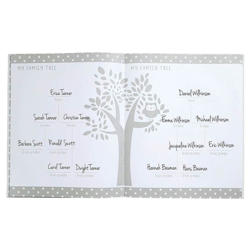 White Linen Baby Book with Inkpad