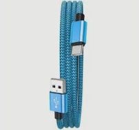 Lightning to USB-C Blue Braided Fast Cable 6"