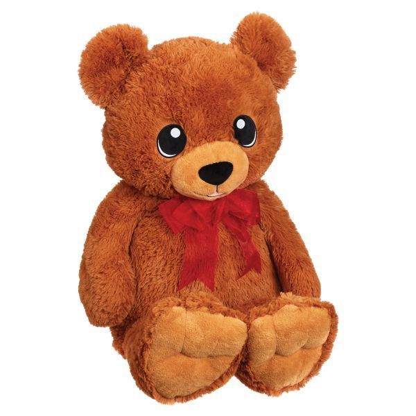 Jumbo Plush Brown Bear 36" with Red Bow