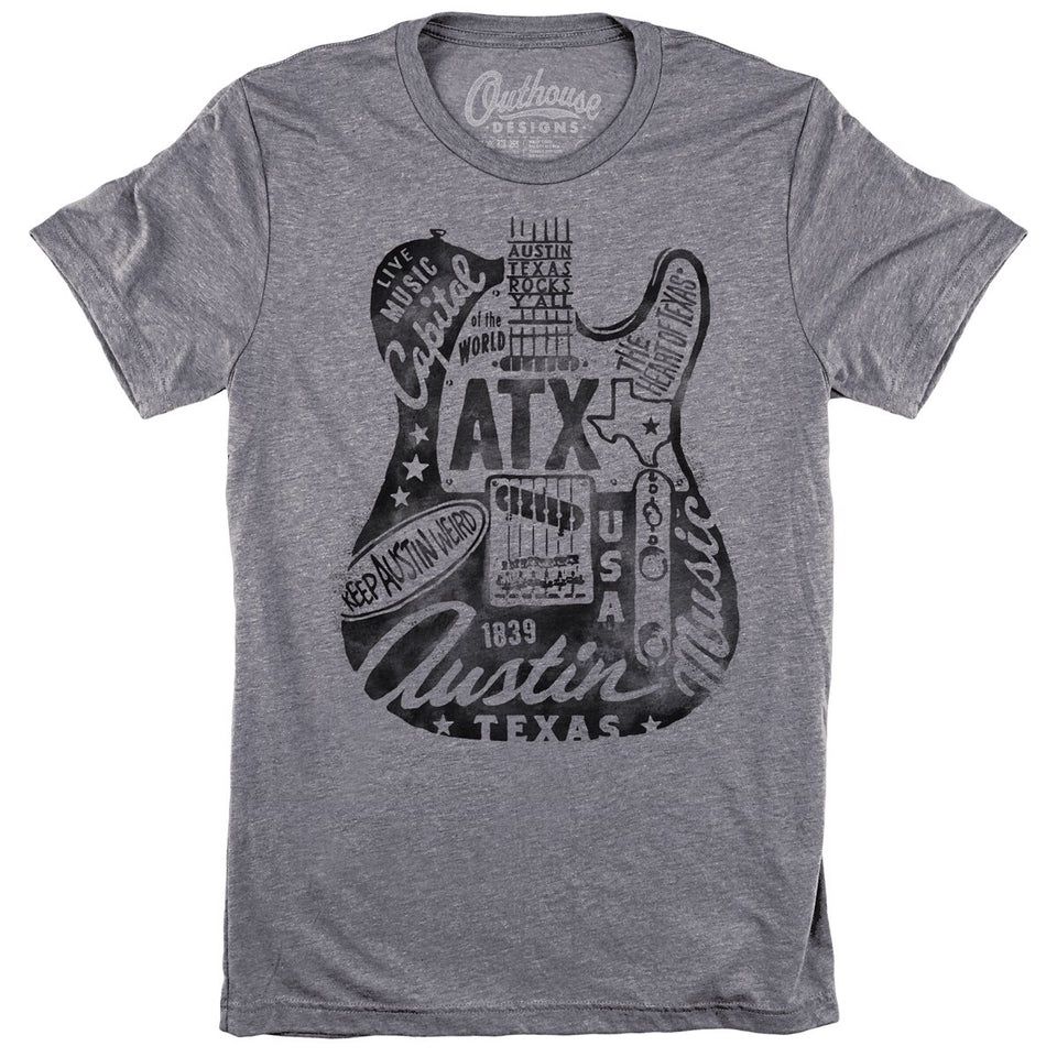 Vintage Guitar Gray Tee, Size: small