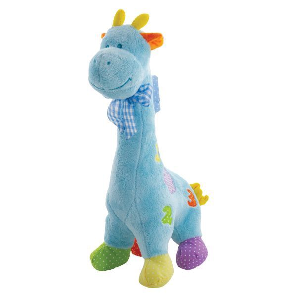 Plush Giraffe with Rattle 14" Blue