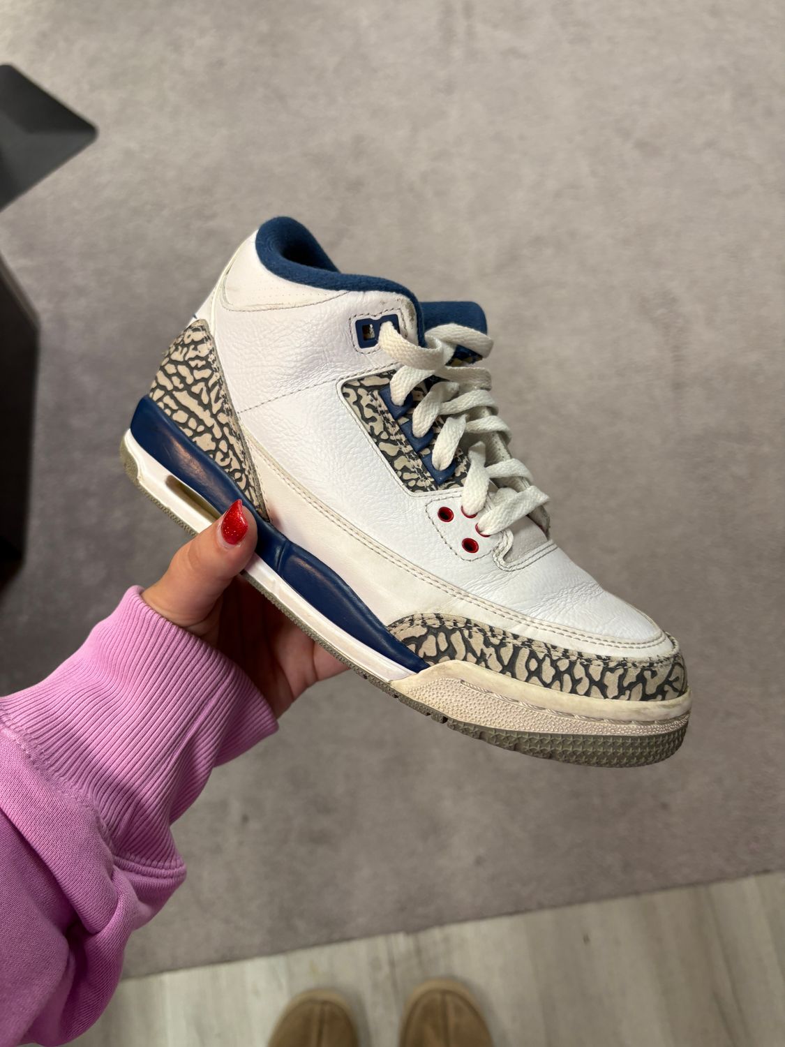 Size 5.5 Youth Jordan 3 True Blue Used No Box