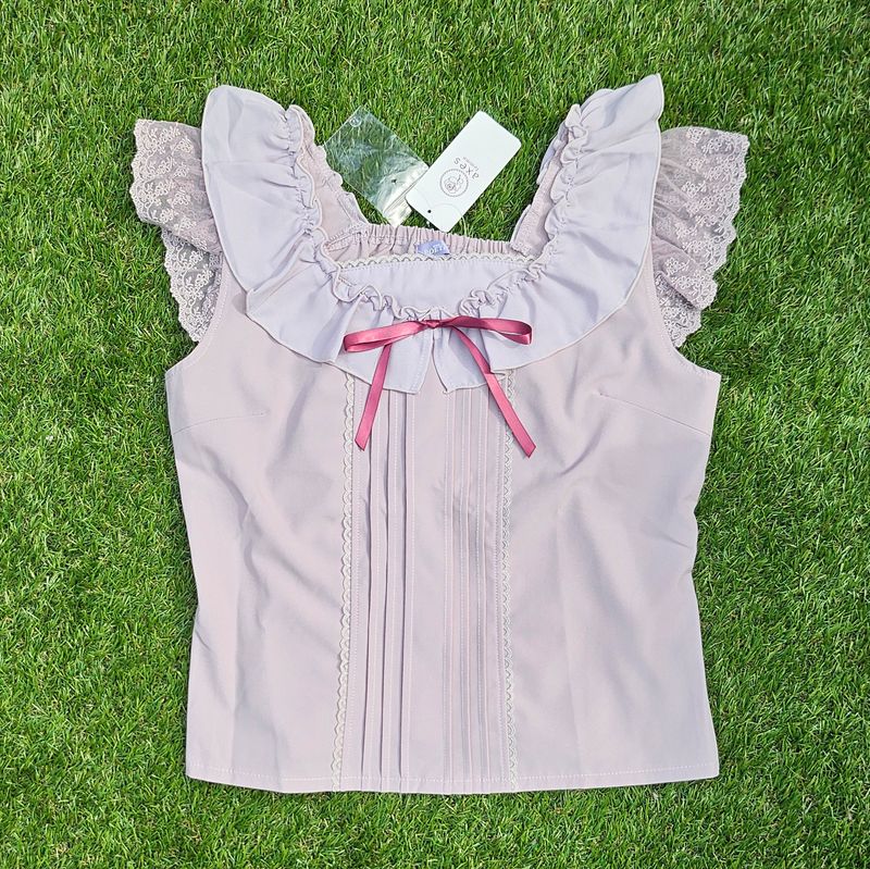 Axes Femme  Strap Lace Blouse