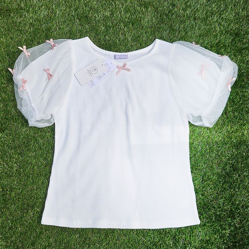 Axes Femme Cotton Cutsew with Ribbon sleeves (white)