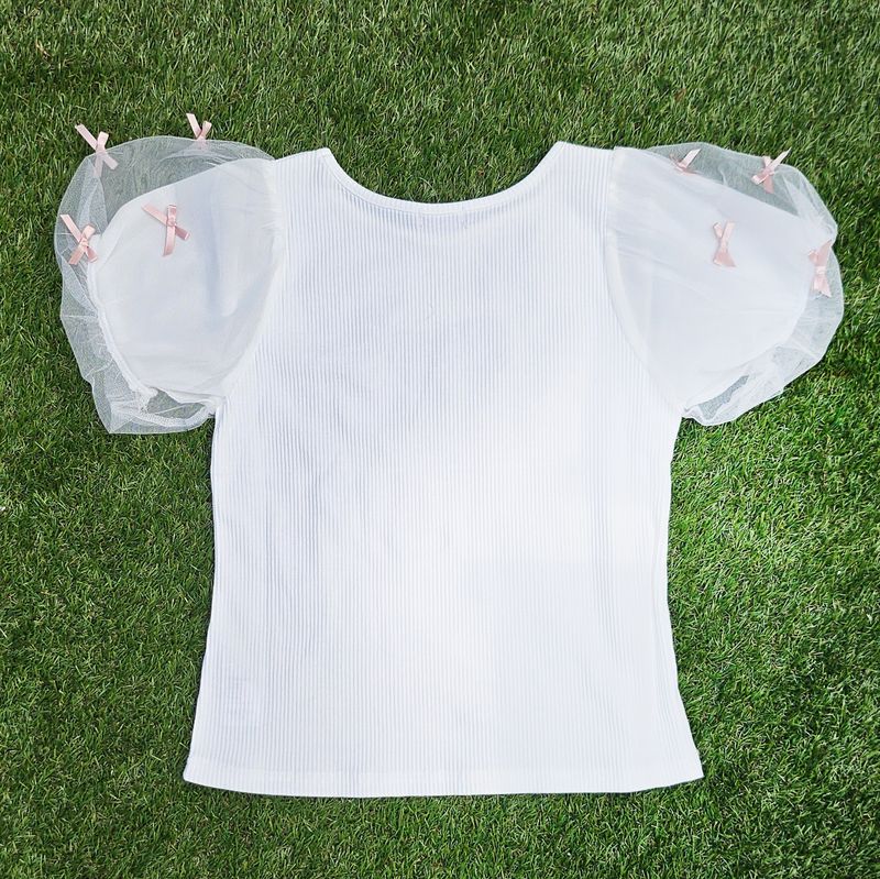 Axes Femme Cotton Cutsew with Ribbon sleeves (white)