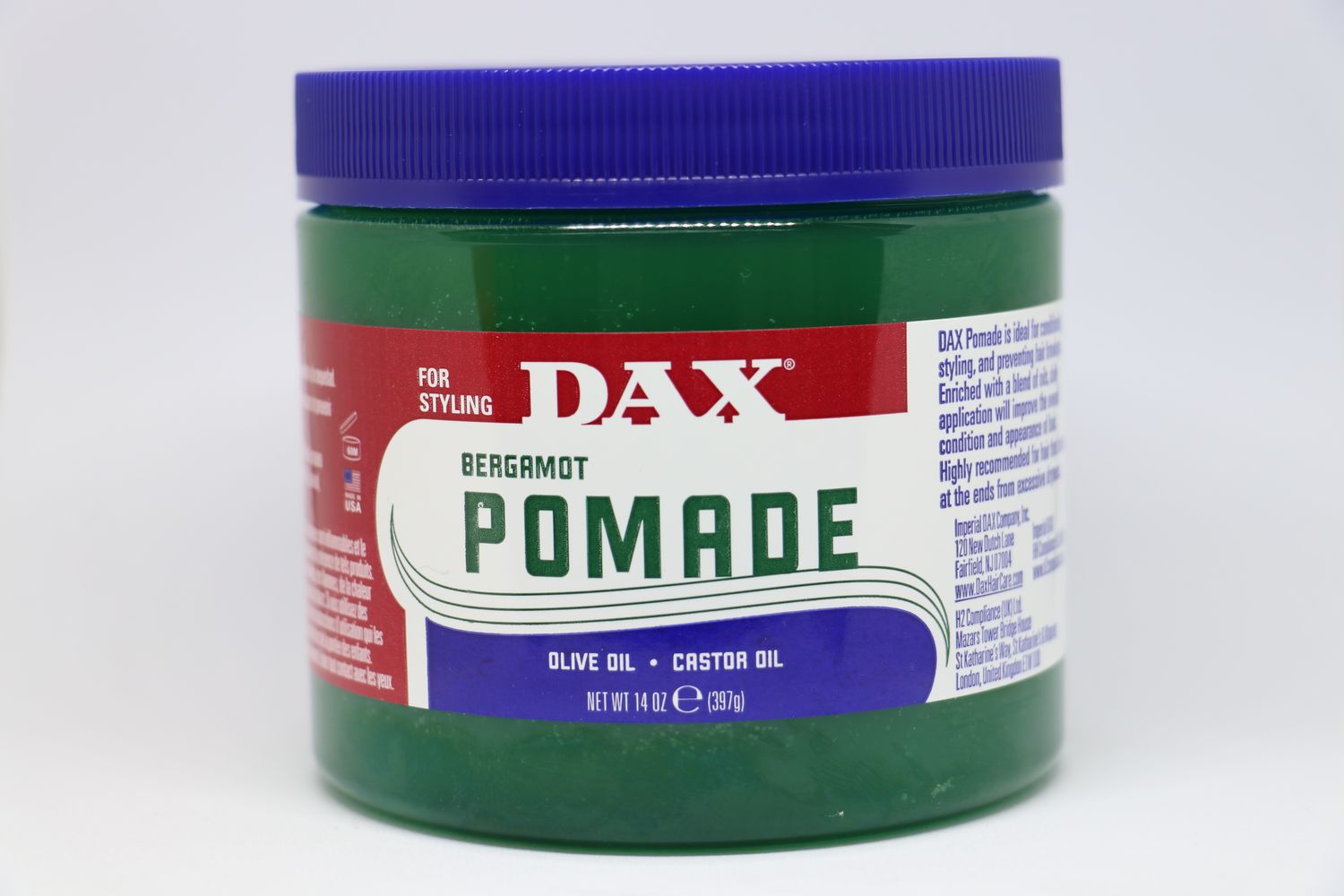 DAX pomada olive oil, castor oil for styling, 397g