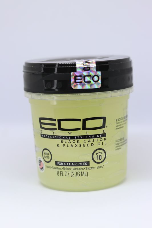 Eco styler black castror gel and flaxseed oil, 236ml