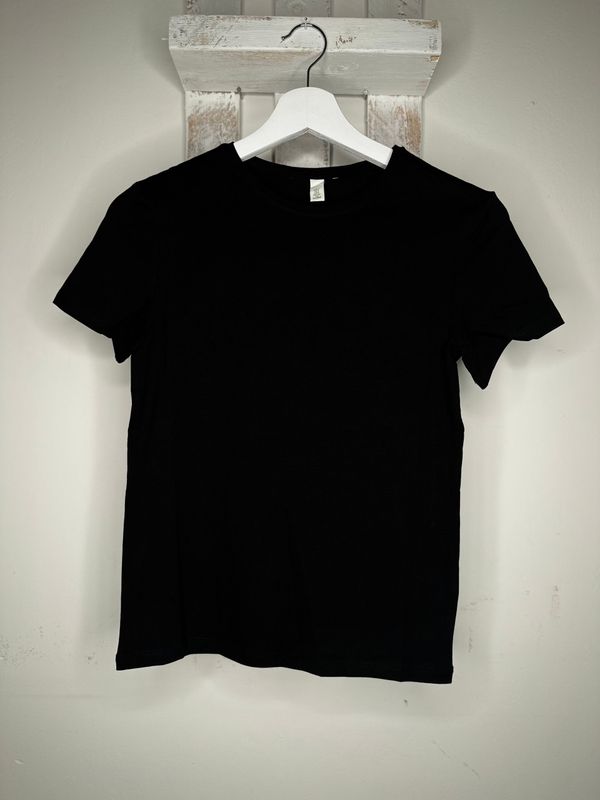 T-SHIRT COTONE ADERENTE -  NERA  -  DA PERSONALIZZARE