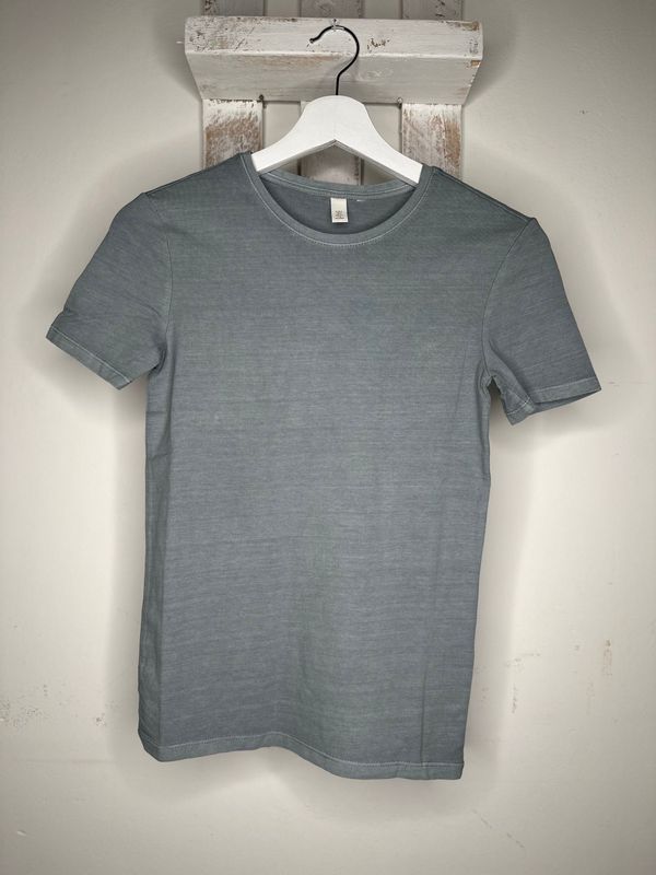 T-SHIRT COTONE ADERENTE -  BLU GRIGIO CHIARO -  DA PERSONALIZZARE
