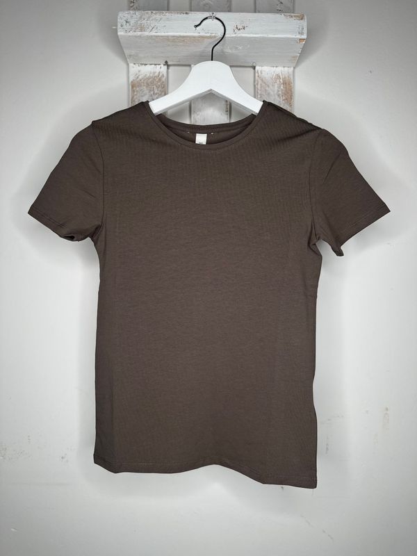T-SHIRT COTONE ADERENTE -  MARRONE -  DA PERSONALIZZARE