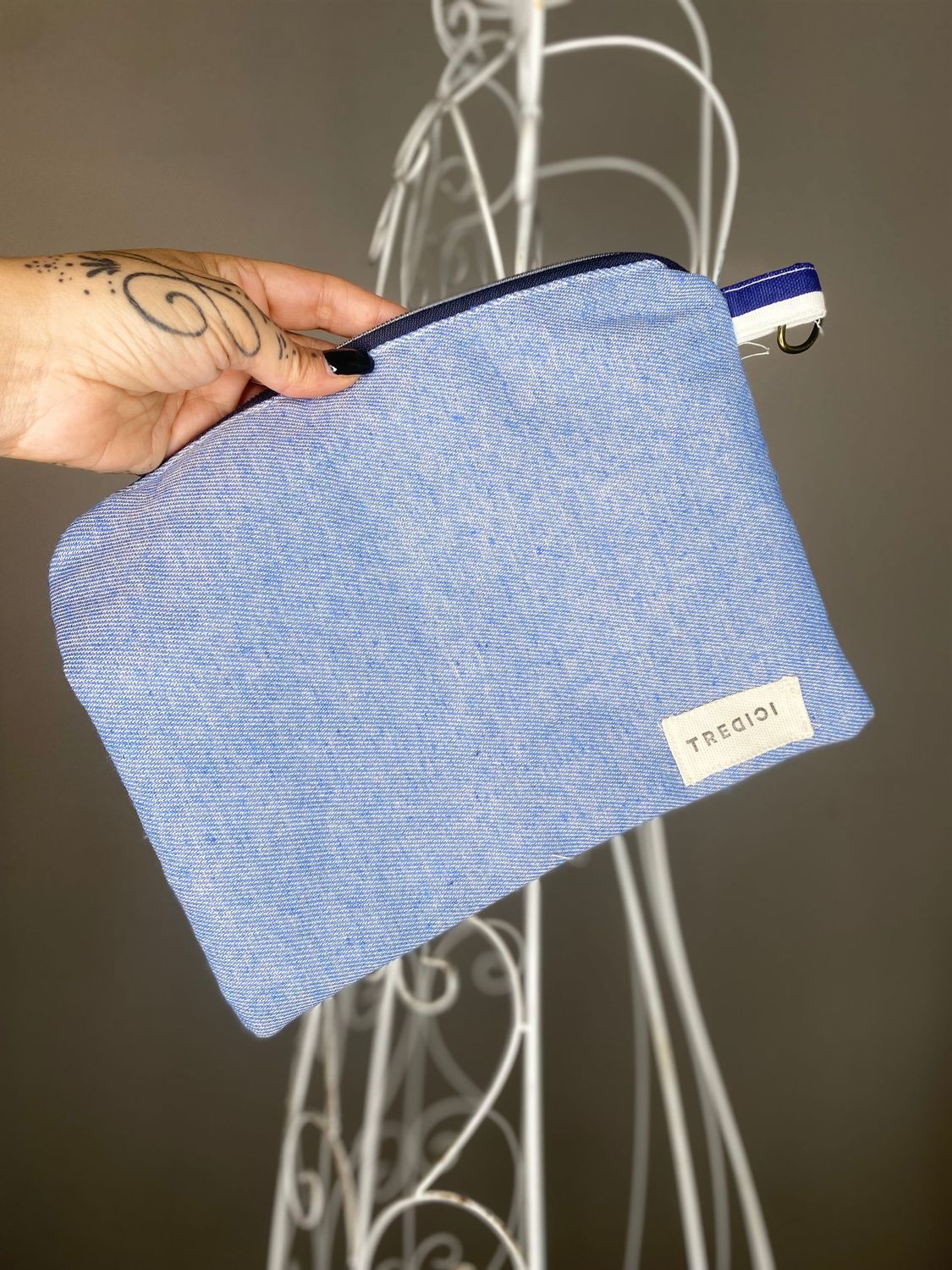 ASTUCCIO CON CERNIERA  - JEANS CHIARO