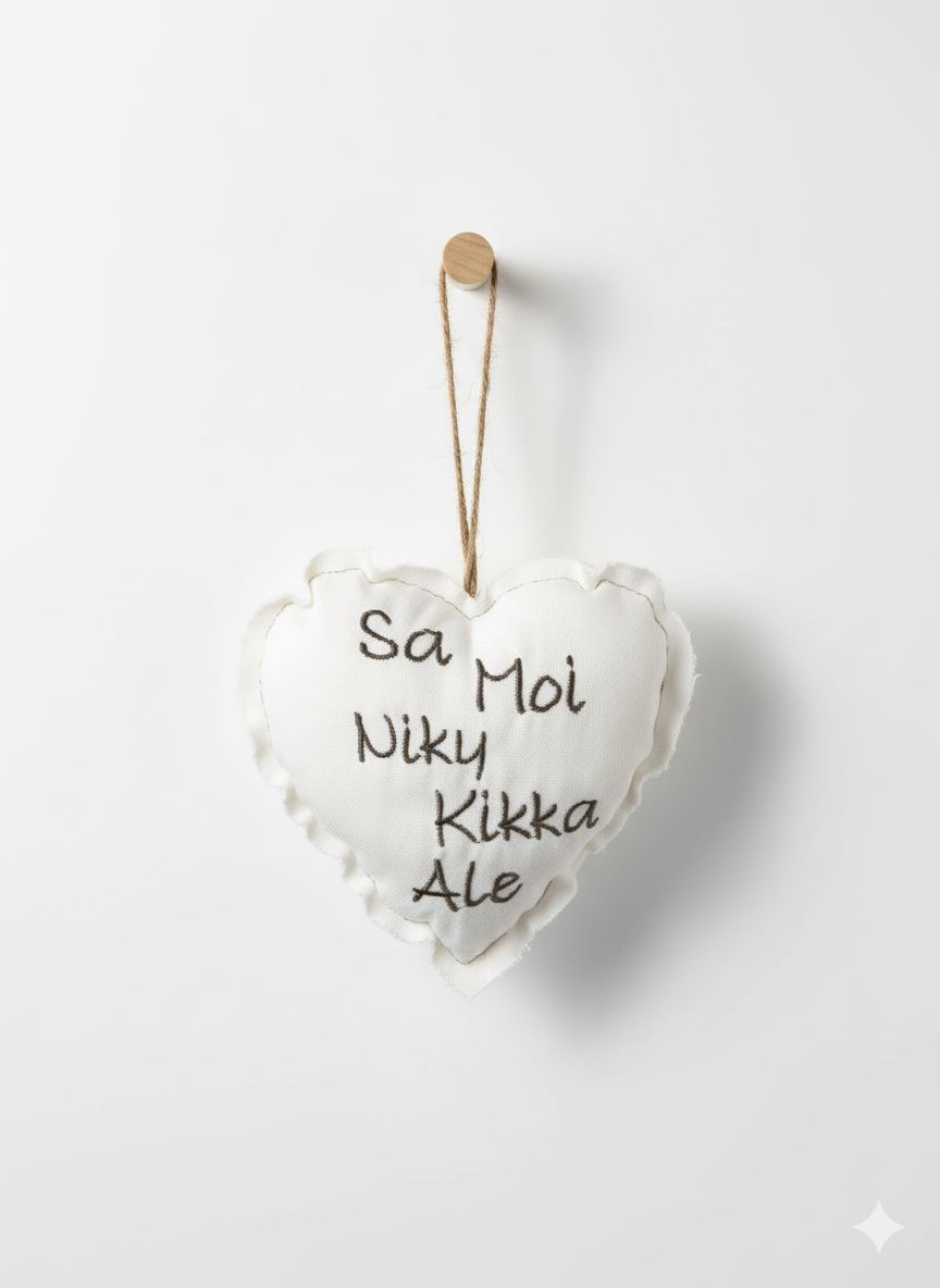 CUORE DECORATIVO RICAMATO - GRANDE