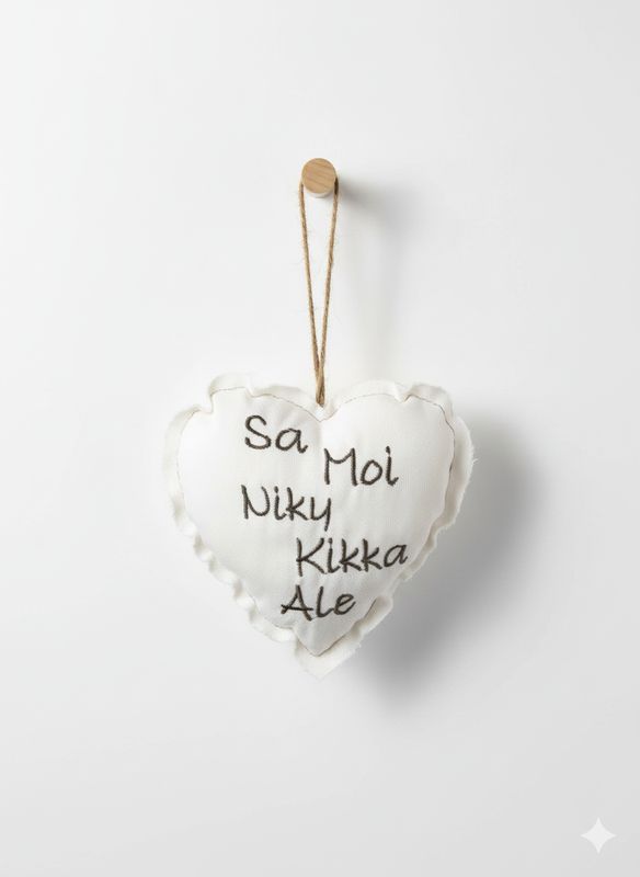 CUORE DECORATIVO RICAMATO - GRANDE