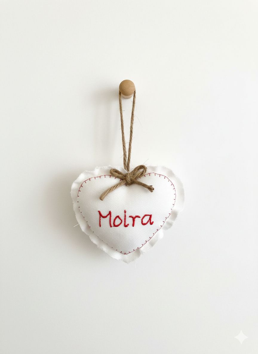 CUORE DECORATIVO RICAMATO - MEDIO