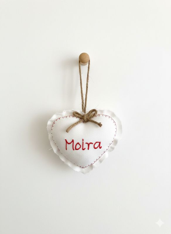 CUORE DECORATIVO RICAMATO - MEDIO