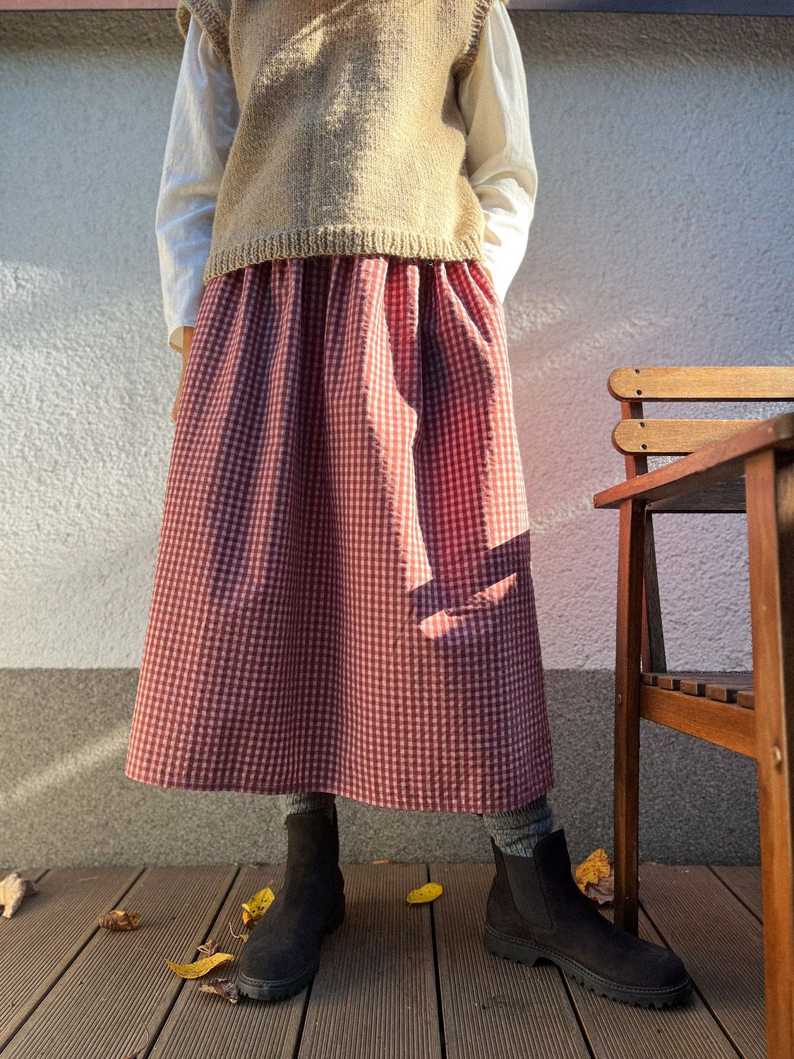 Spódnica na gumce BIBI /CHESTNUT/