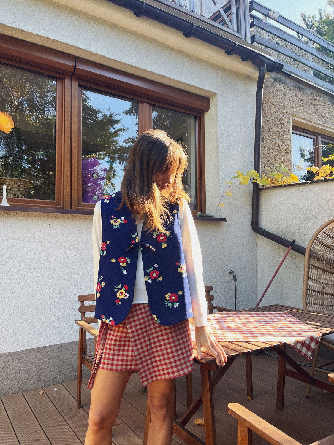 Spódnica kopertowa, wiązana /GINGHAM/