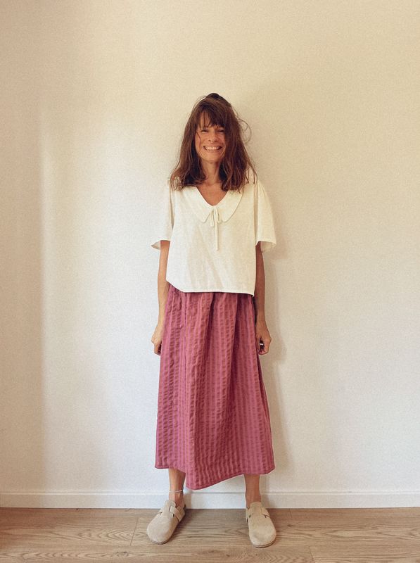 Spódnica na gumce BIBI /PINK CHOCOLATE/