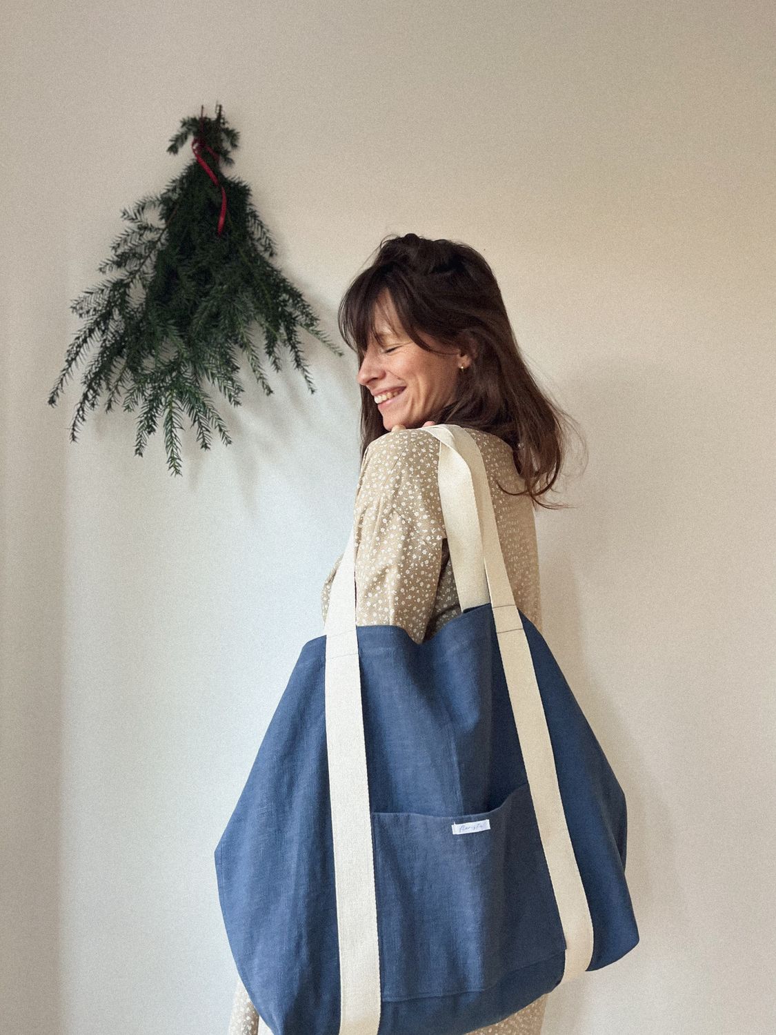 Lniana torba na ramię /INDYGO/