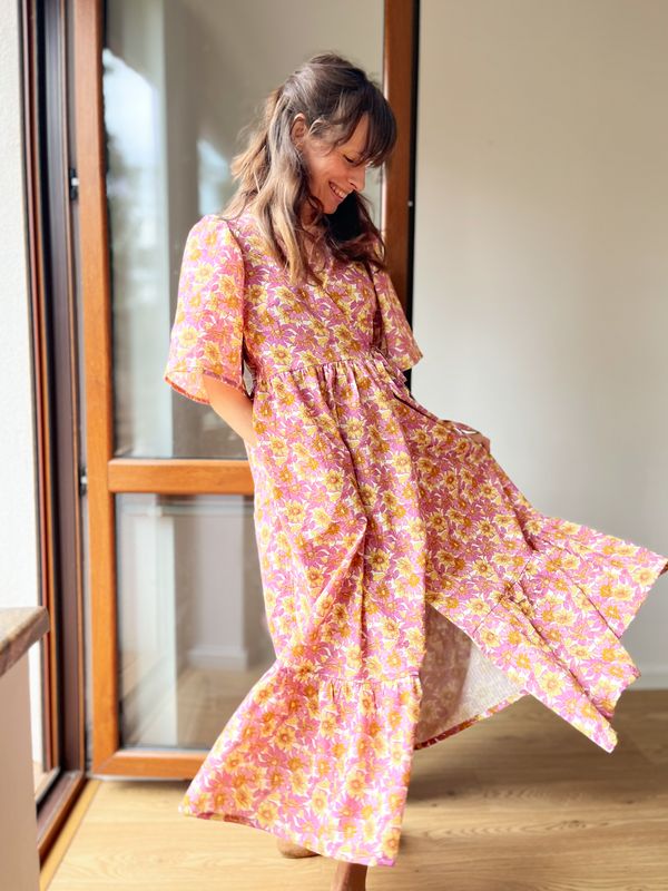 Sukienka kopertowa z falbaną MARGARITA /FORSYCJA/