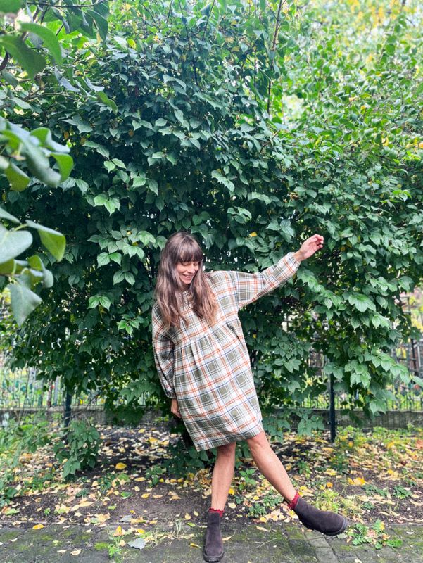 Sukienka flanelowa BALOON /HYGGE GREEN/