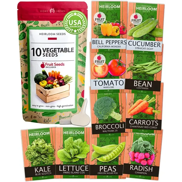 10 Heirloom Vegetable Seeds Variety Pack