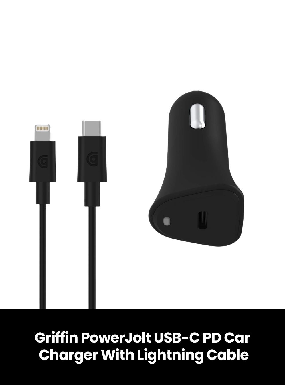 Griffin PowerJolt USB-C PD Car Charger With Lightning Cable