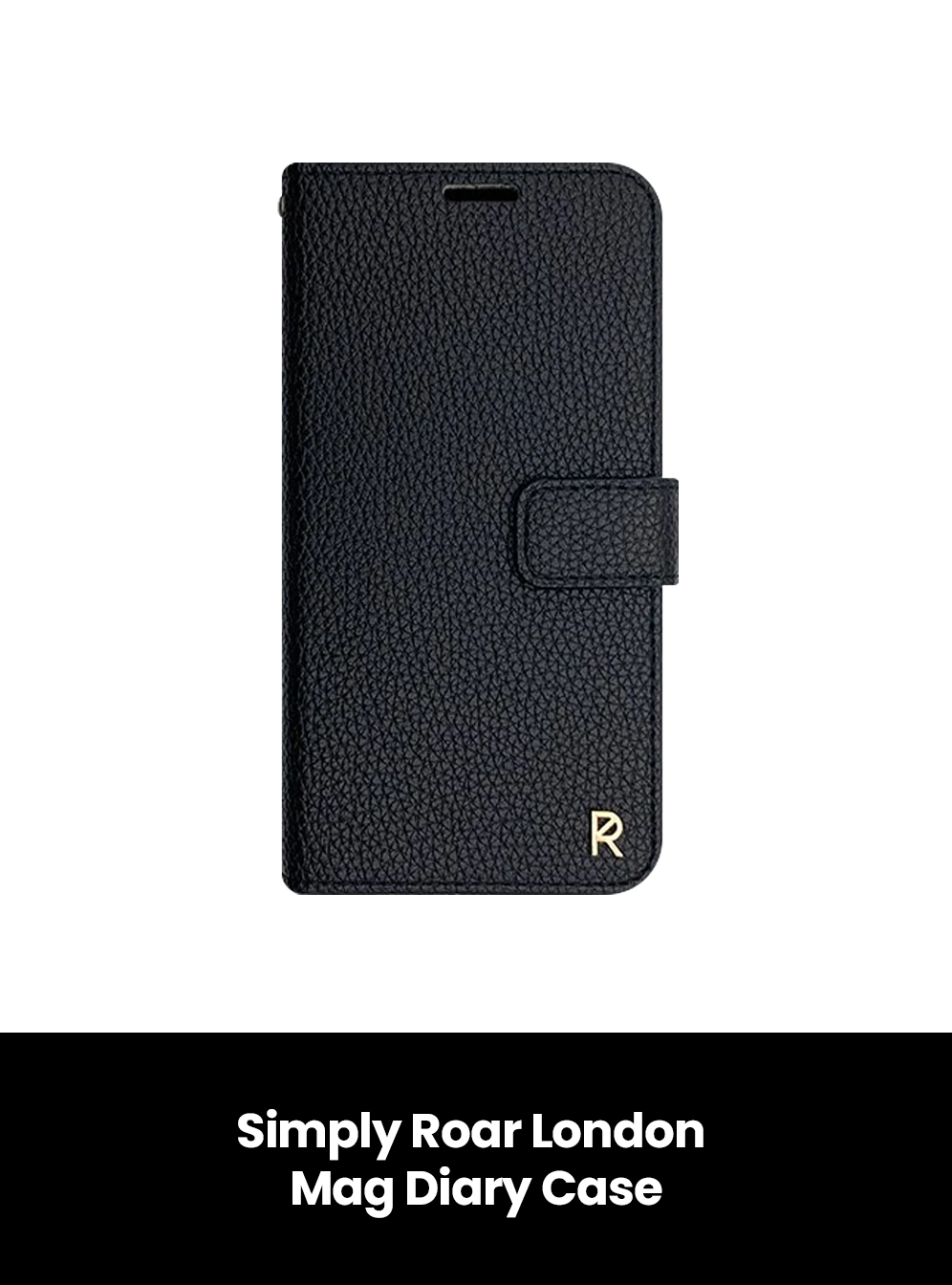Simply Roar London Mag Diary Case - iPhone, Color: Black, Size: Apple iPhone  12 Pro Max