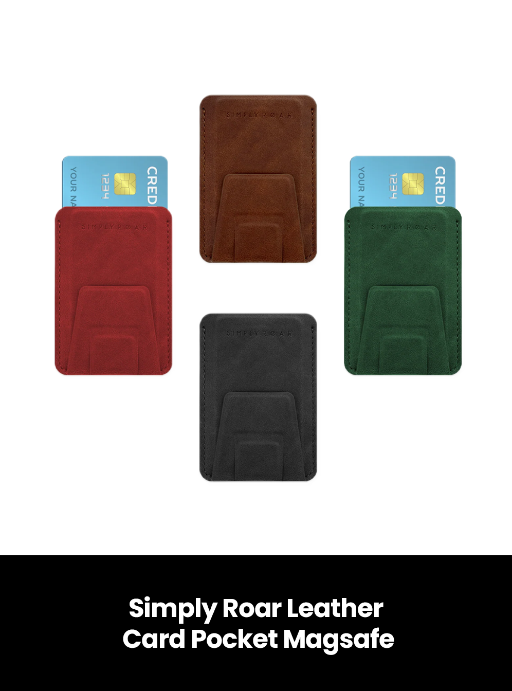 Simply Roar Leather Card Pocket - MagSafe