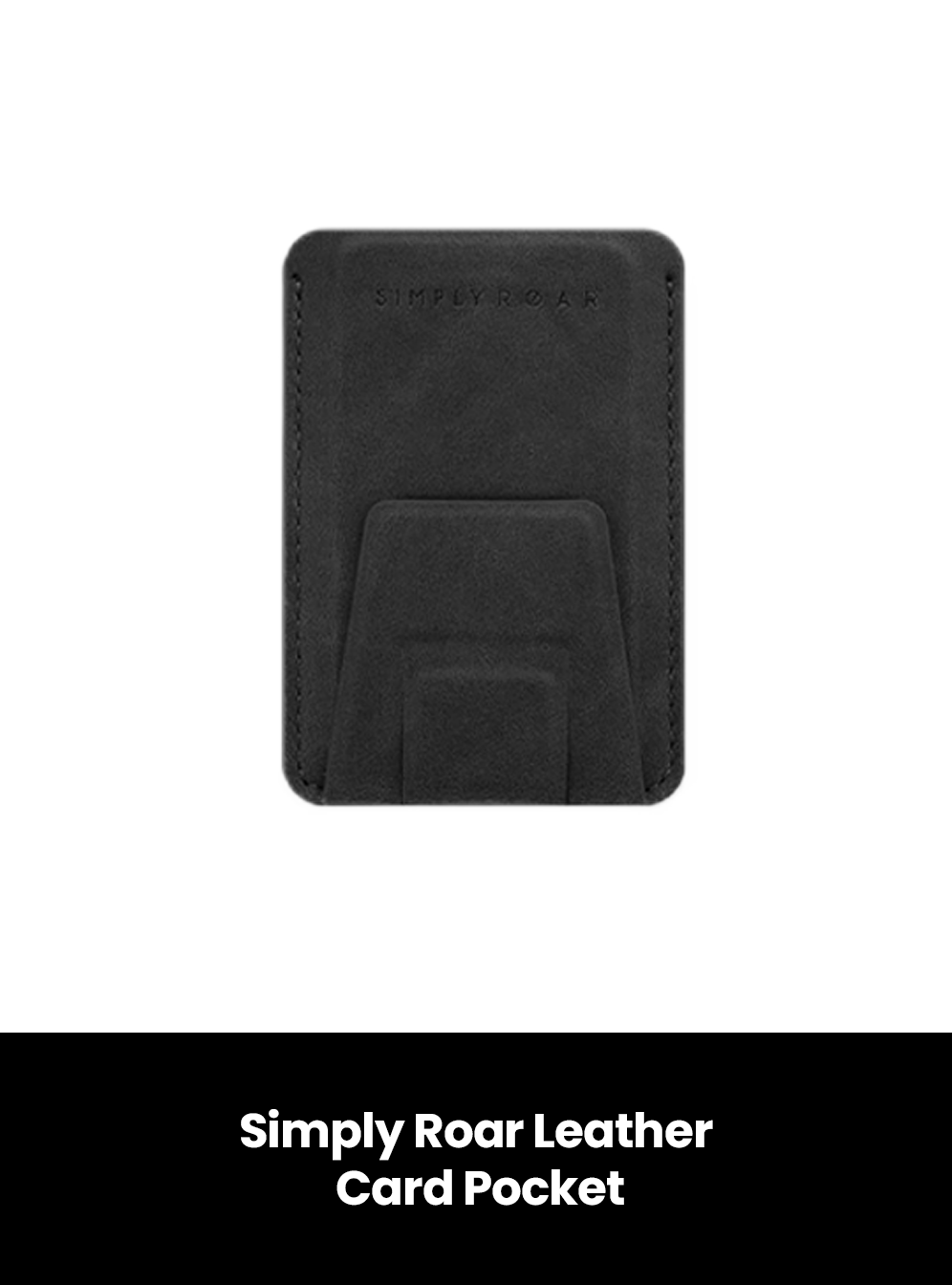 Simply Roar Leather Card Pocket - MagSafe, Colour: Black