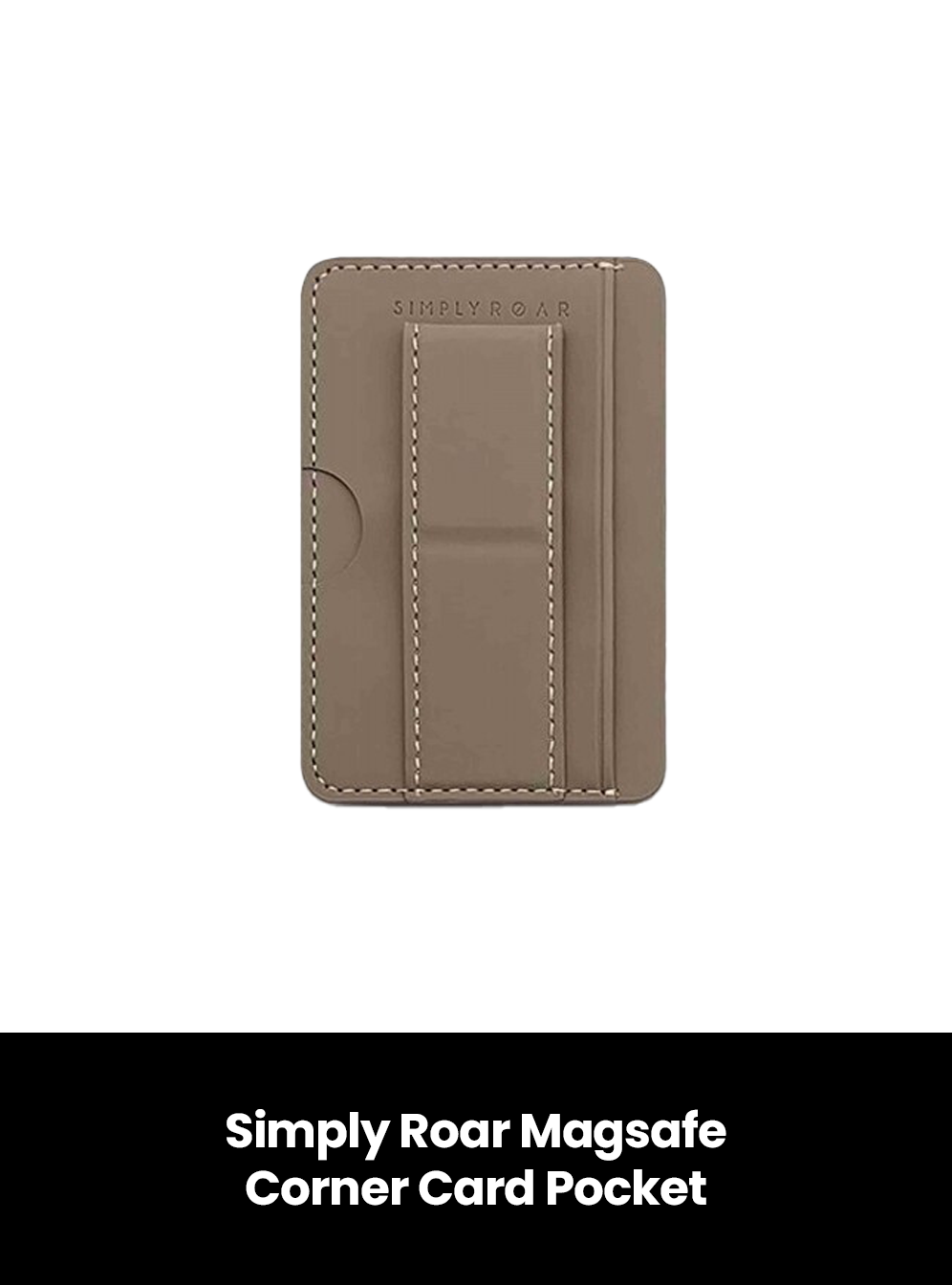 Simply Roar Magsafe Corner Card Pocket, Colour: Brown