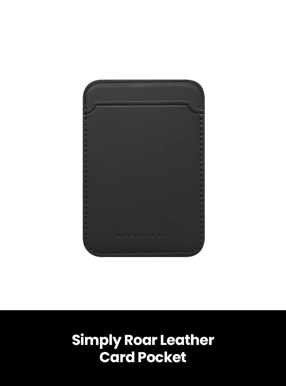 Simply Roar Leather Card Pocket, Colour: Black