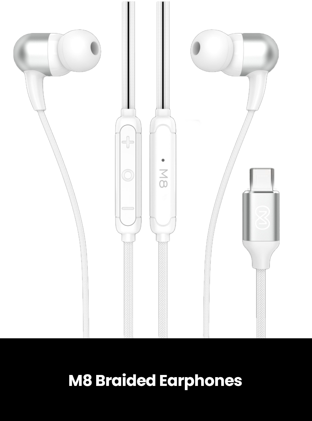 M8 Braided Earphones, Cable: USB C