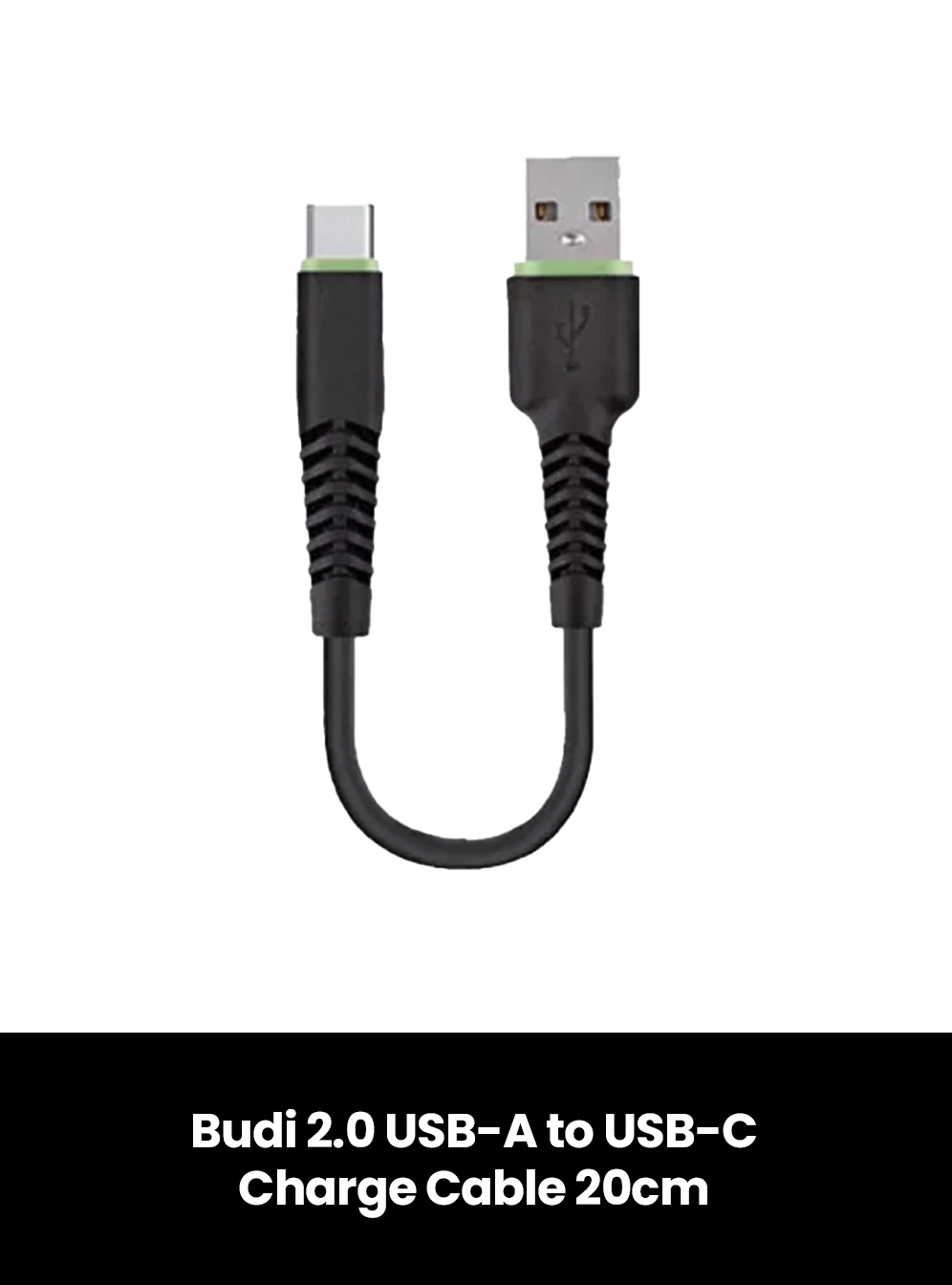Budi 2.0 USB-A to USB-C Charge Cable 20cm