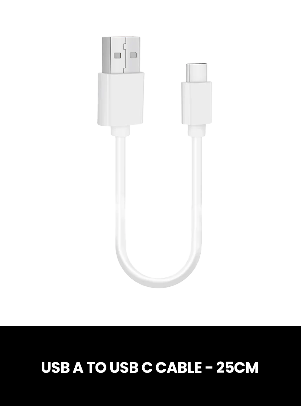 USB A TO USB C CABLE - 25CM