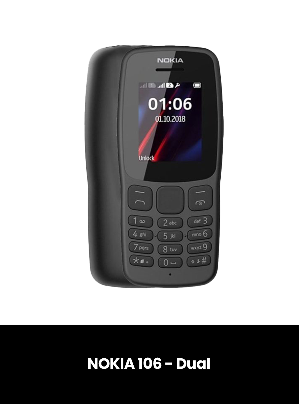 NOKIA 106 DUAL SIM, Colour: Black