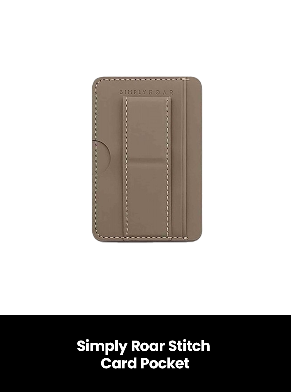 Simply Roar Stitch Card Pocket, Colour: Brown, Type: Sticker