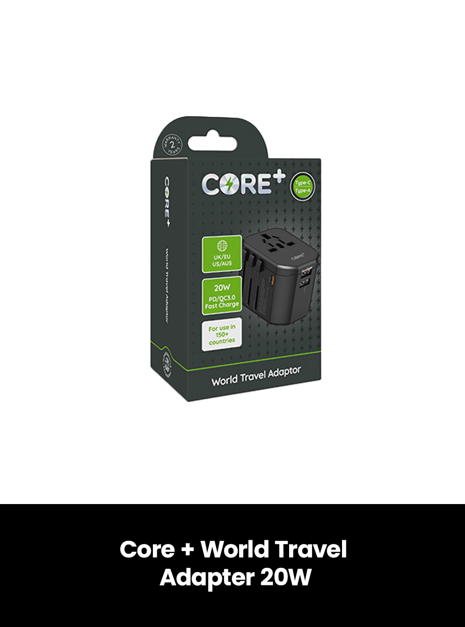 Core + World Travel Adapter 20W