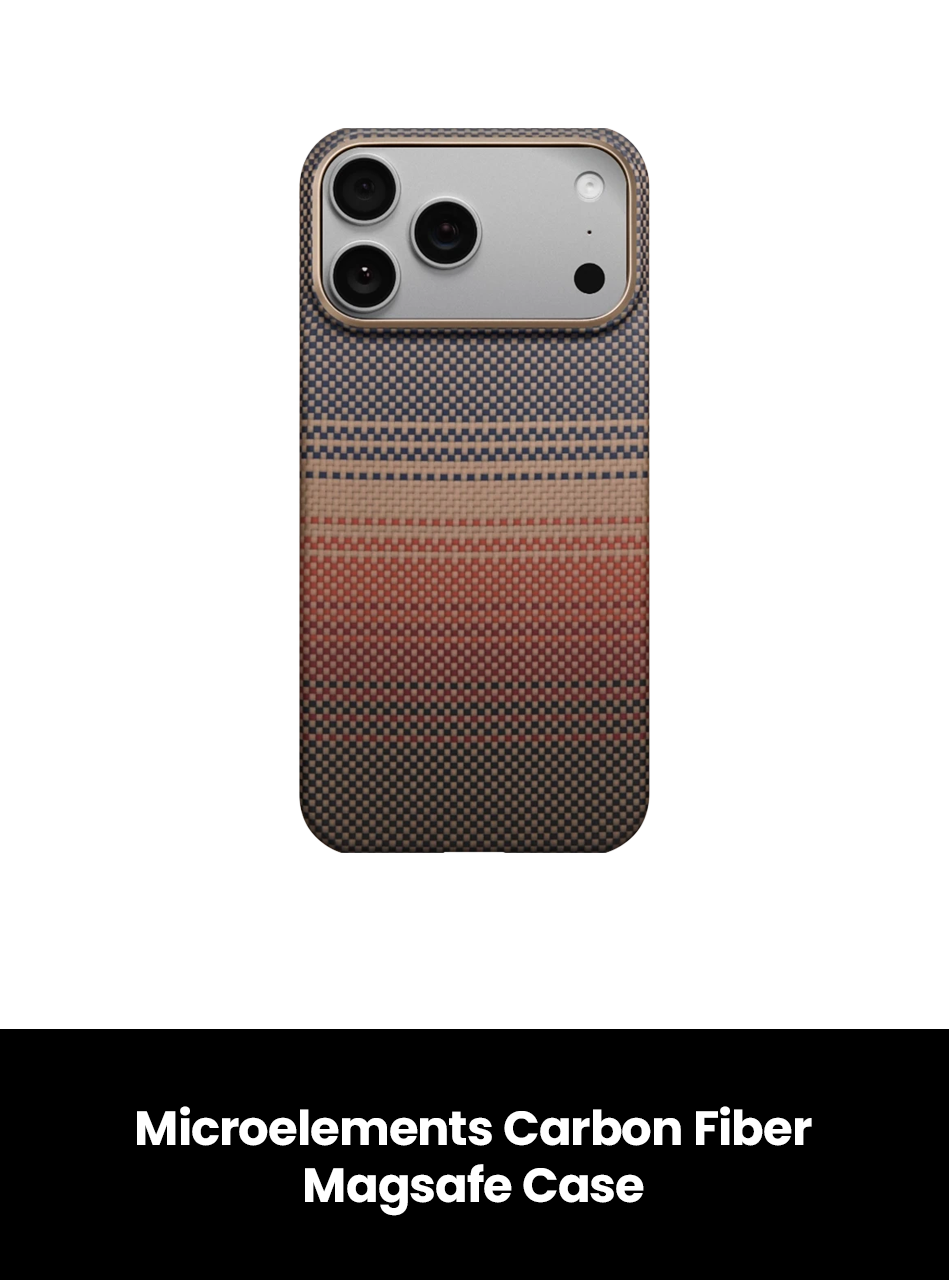 Microelements Carbon Fiber Magsafe Case, Colour: Brown, Model: iPhone 17 Pro