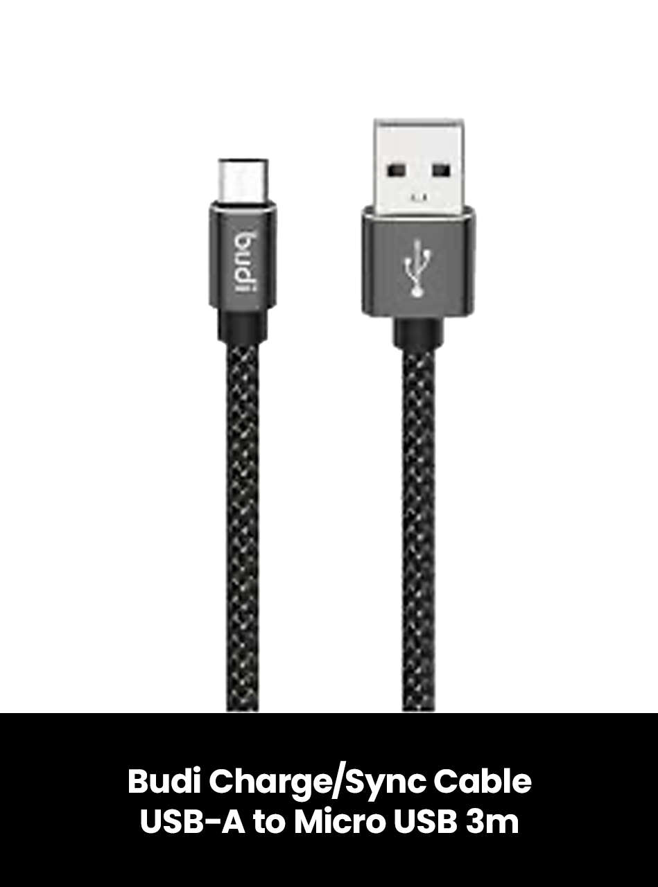 Budi Charge/Sync Cable USB-A to Micro USB 3m