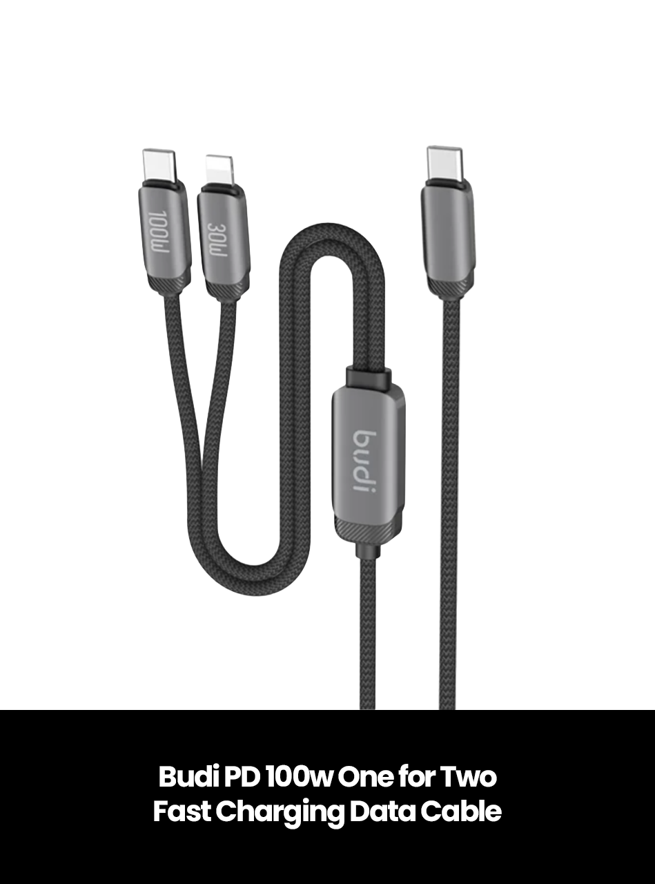 Budi PD 100w One for Two Fast Charging Data Cable