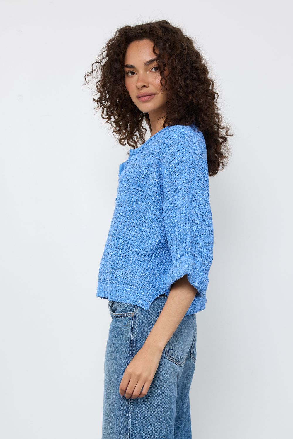 Loose The Attitude Blue (Two-Tone) Top