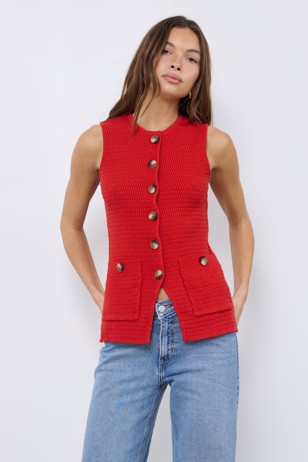 Sebring Red Knit Top