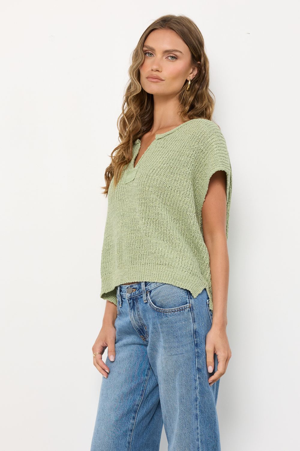 Relaxed Vibe Sage Knit Top