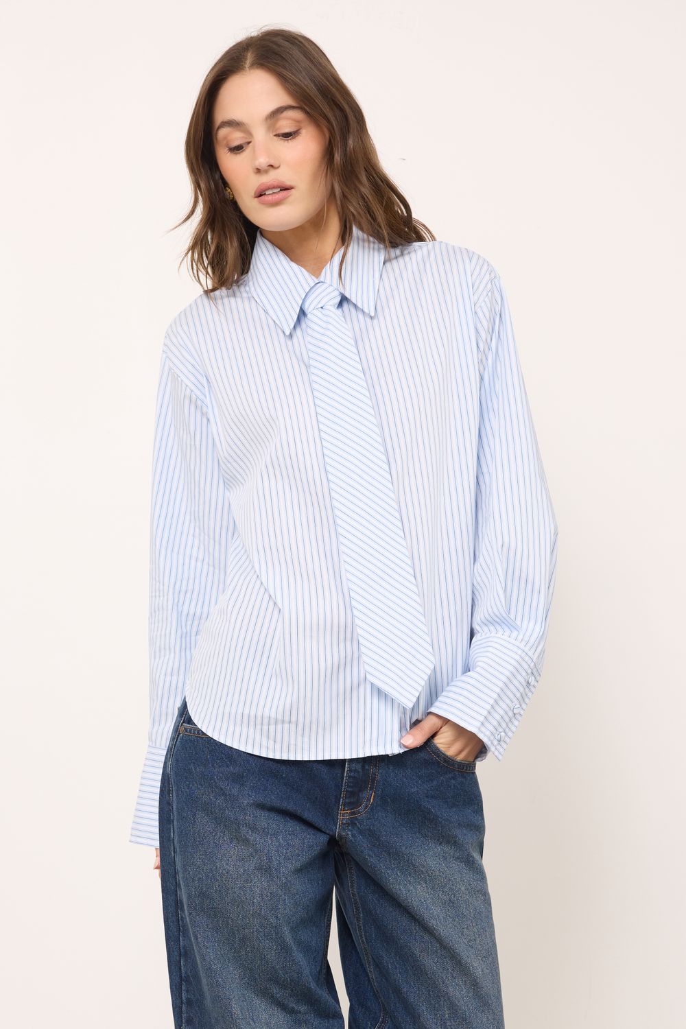 Belfort Blue Stripe Top