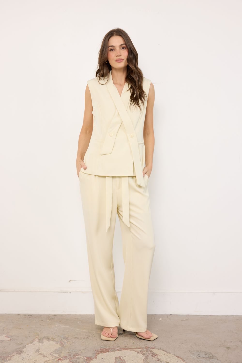 Around The World Lemon Cream Pants