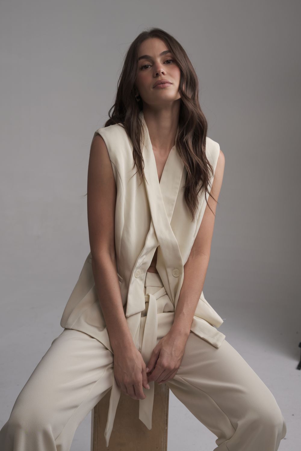Around The World Lemon Cream Vest Top
